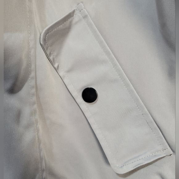 Saphirose Windbreaker Anorak Gray Long Hooded Rain Lightweight Spring Jacket - Picture 7 of 11